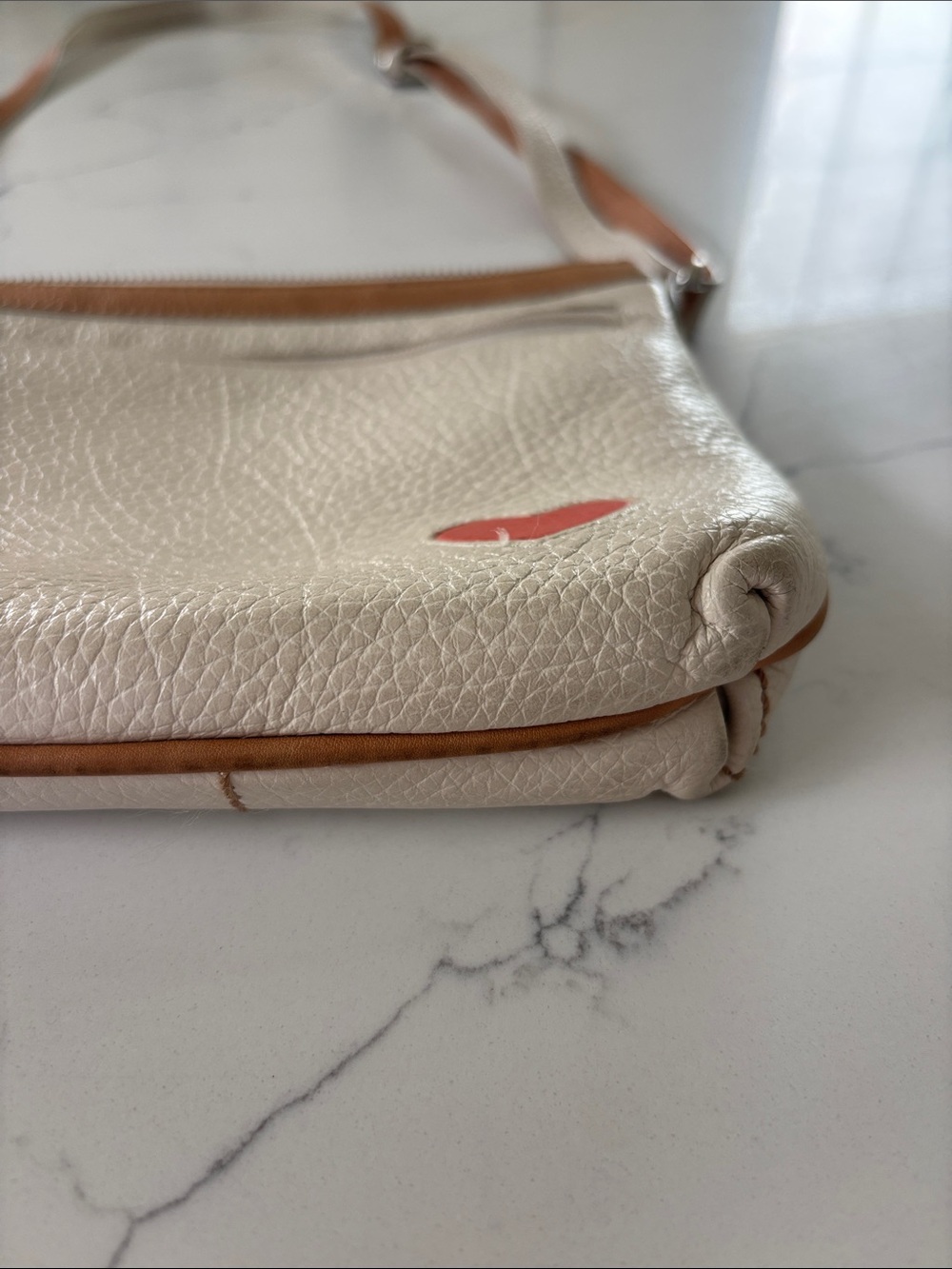 Brighton Heart Patch Crossbody Bag - Cream - Picture 7 of 9